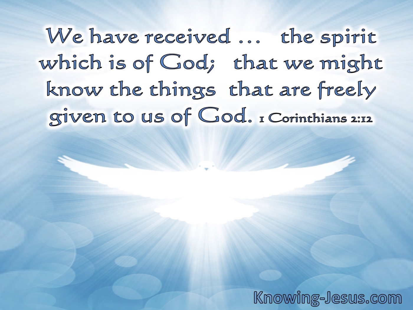 1 Corinthians 2:12 We Have Received The Spirit Which Is Of God (white)